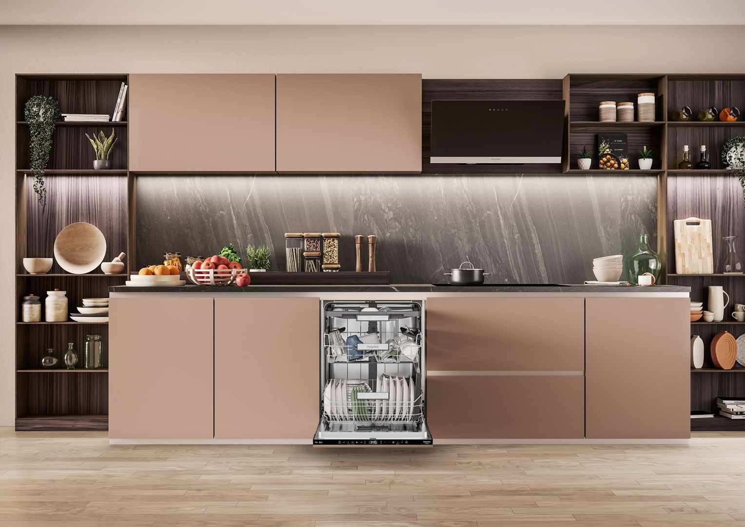 The MaxiSpace dishwasher by Hotpoint gives clean and shiny dishes with no pre-rinsing