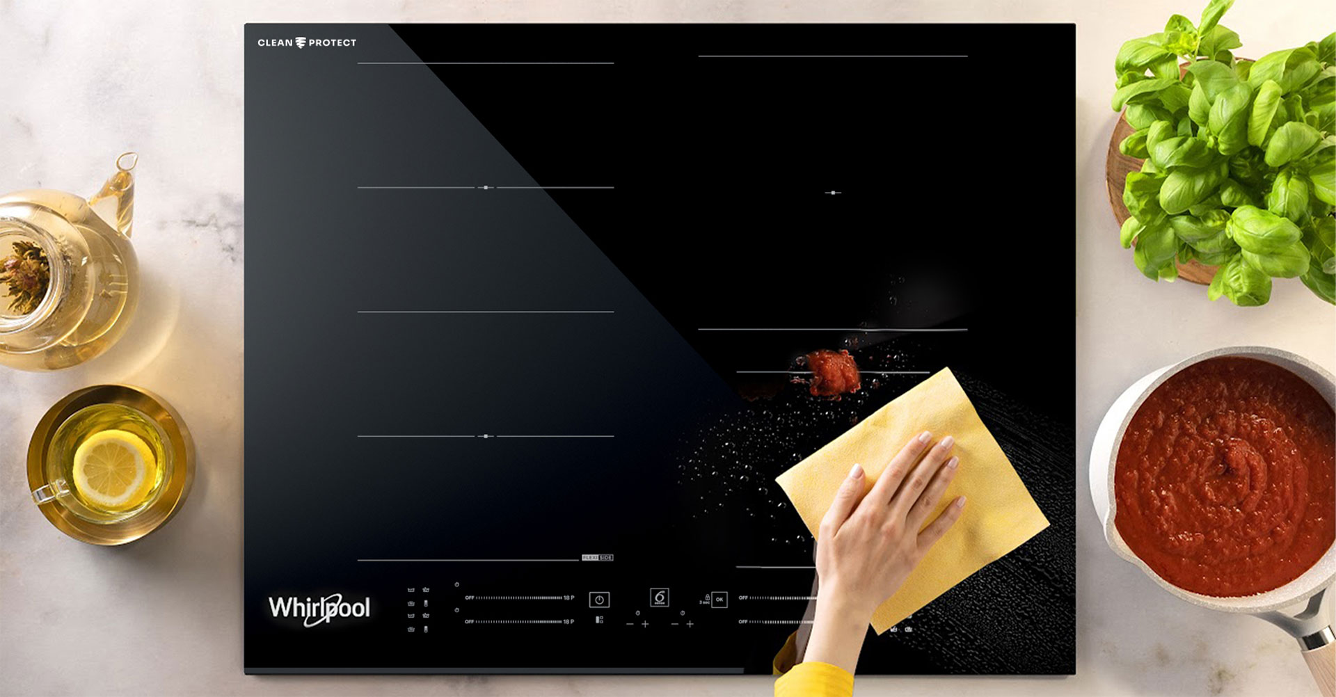 A new everyday way of doing things with the Whirlpool induction hob with Clean Protect™